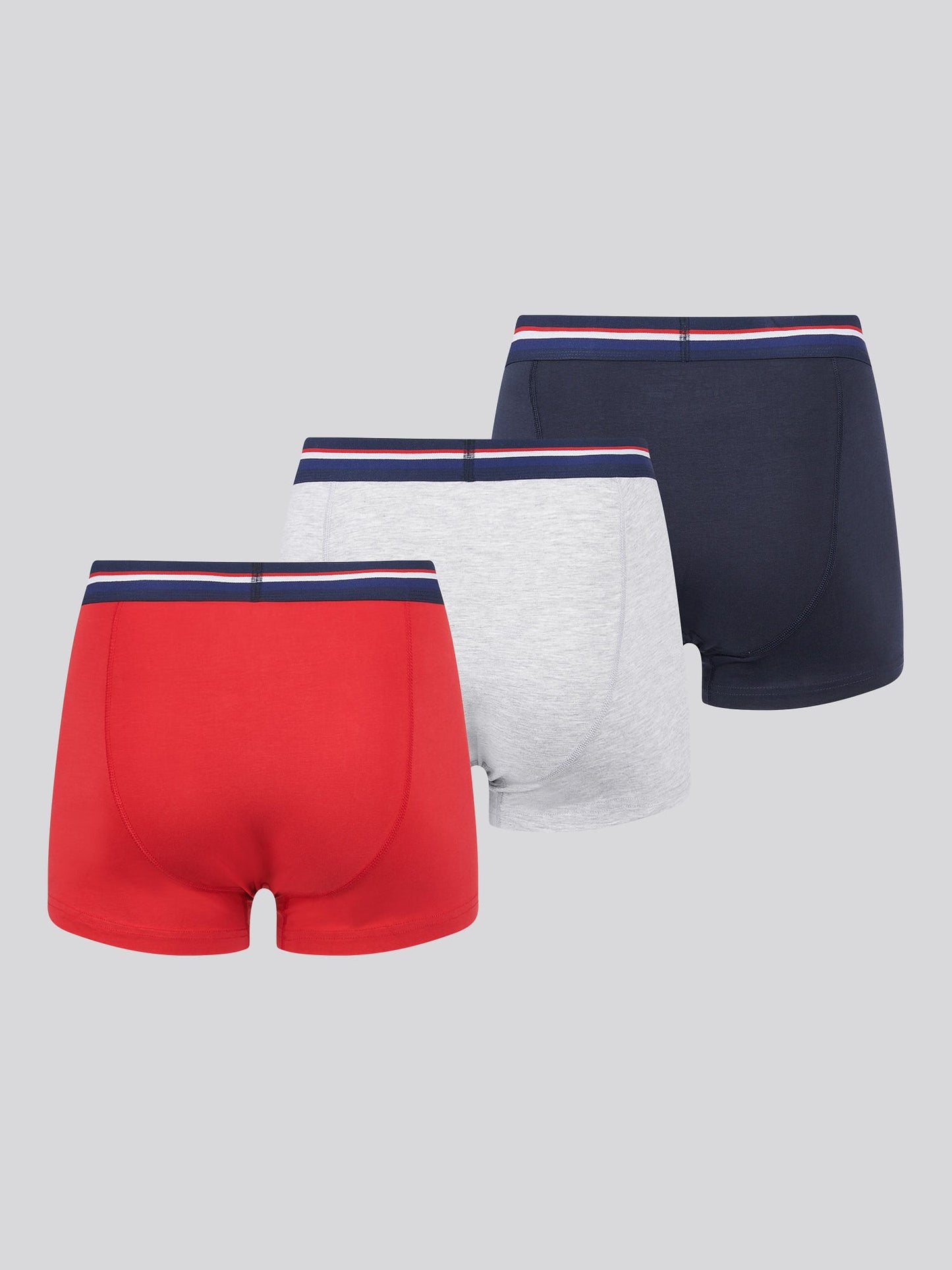 Mens 3 Pack Branded Stripe Boxer Shorts Haute Red