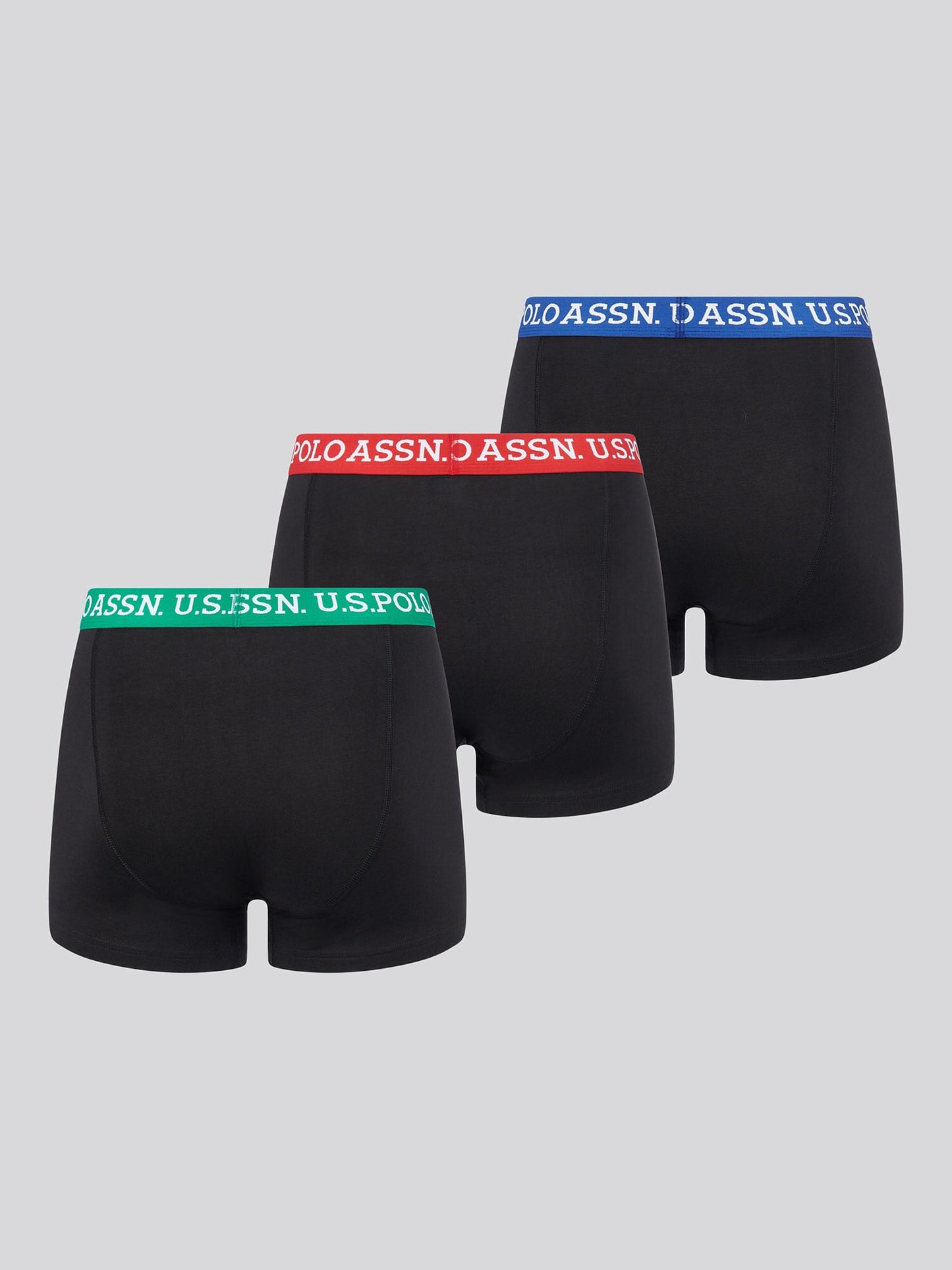 Mens 3 Pack Contrast Waistband Boxer Shorts Black