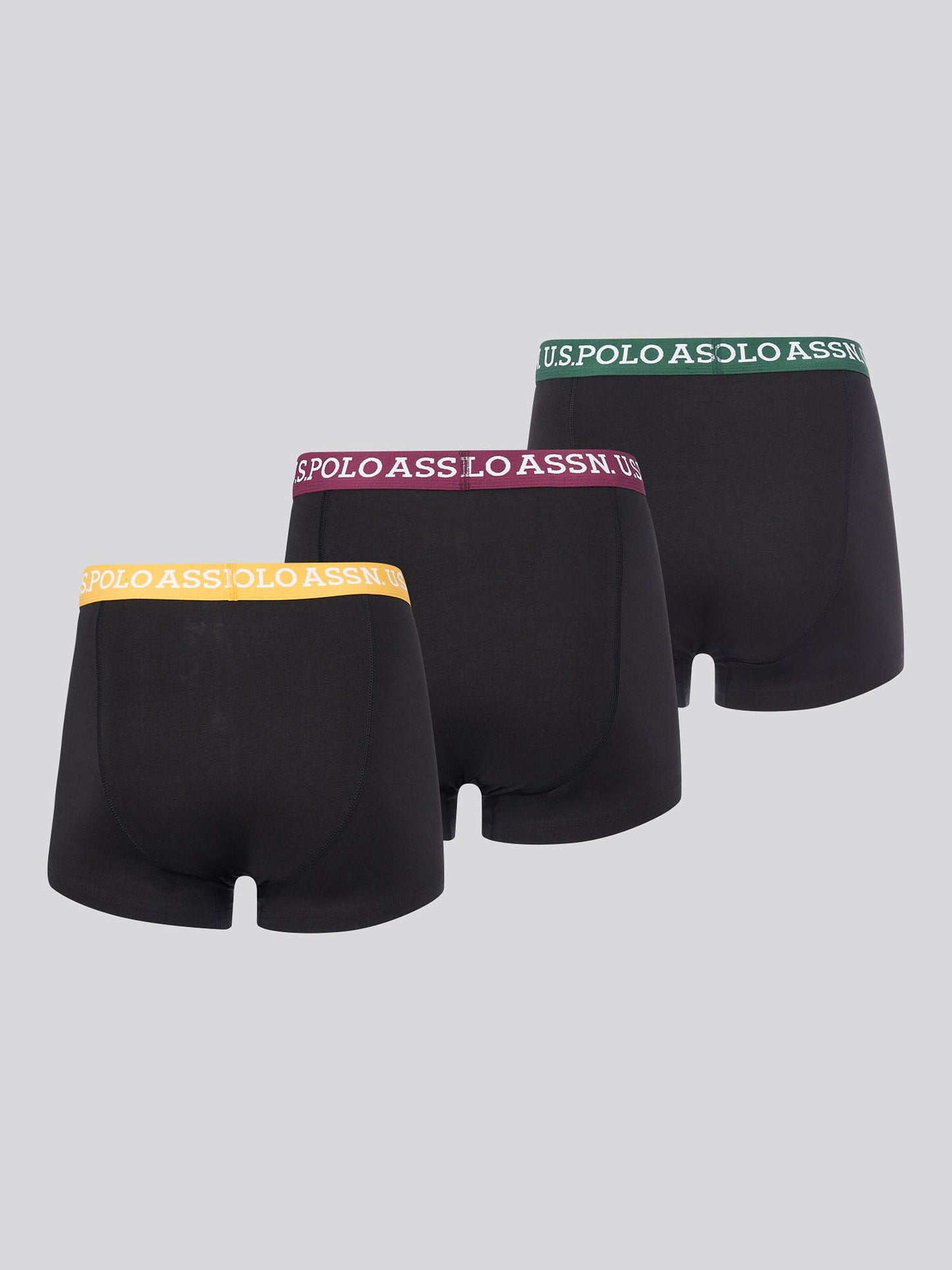 Mens 3 Pack Contrast Waistband Boxer Shorts Black Multi