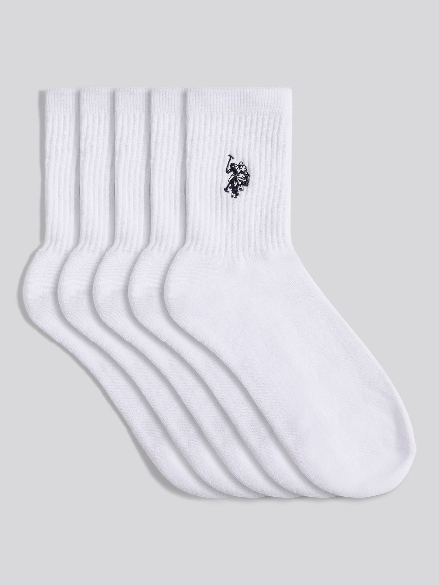 Mens 3 Pack Quarter Sports Sock Bright White