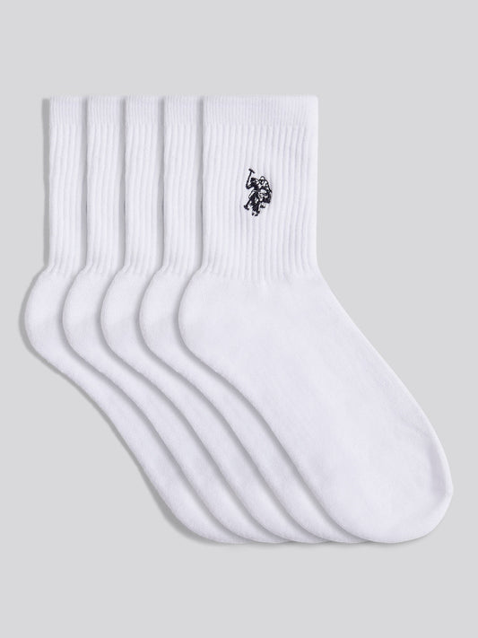 Mens 3 Pack Quarter Sports Sock Bright White