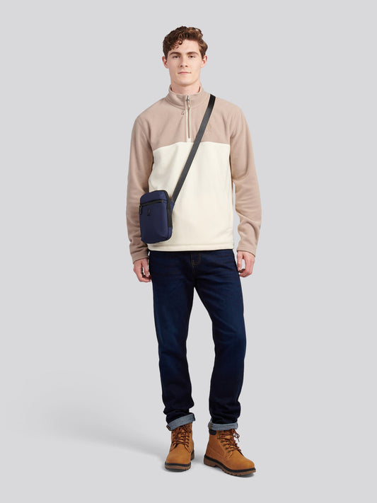 Mens Small Arrowhead Crossbody Bag in Navy
