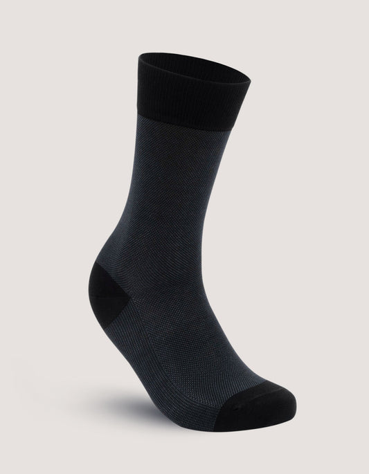 Black Cotton Birds Eye Patterned Socks