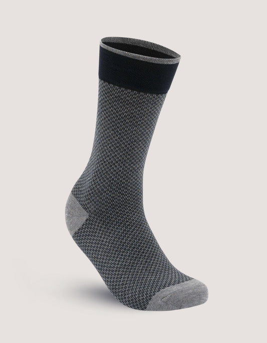 Steel Grey Geometric Pattern Socks