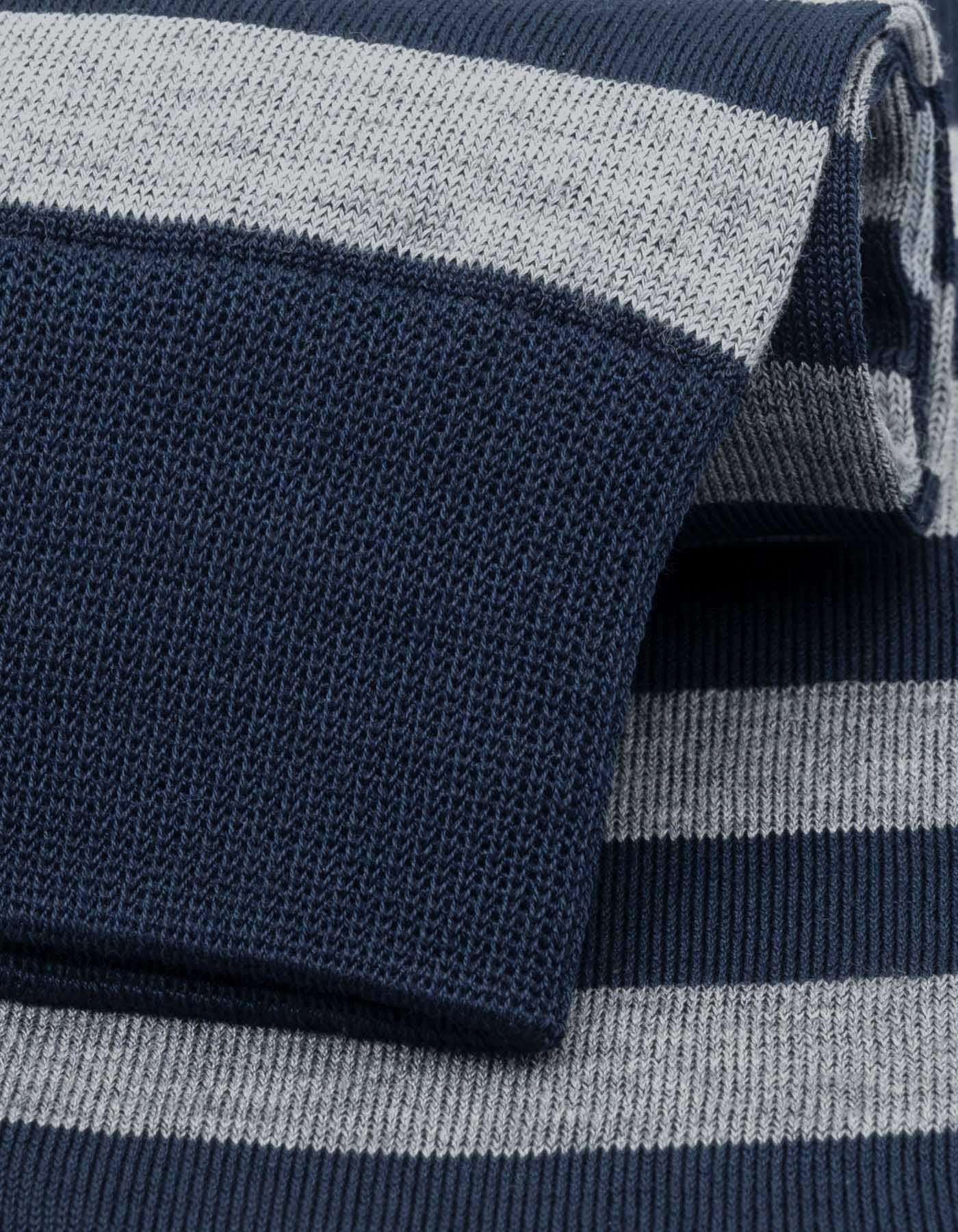 Navy and Grey Block Stripe Socks