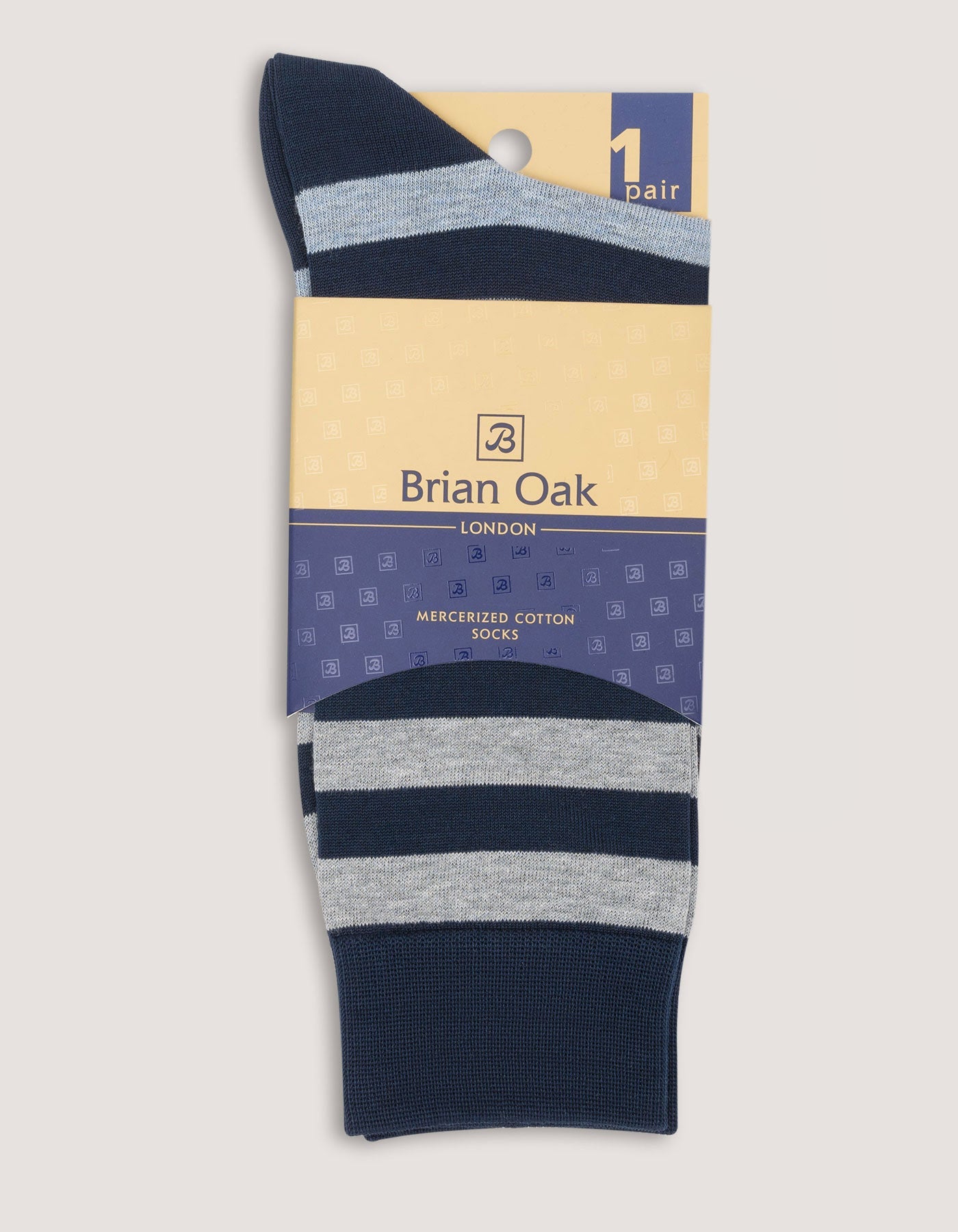 Navy and Grey Block Stripe Socks