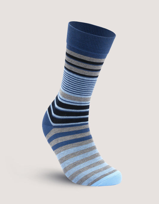 Light Blue Multi Stripe Cotton Socks