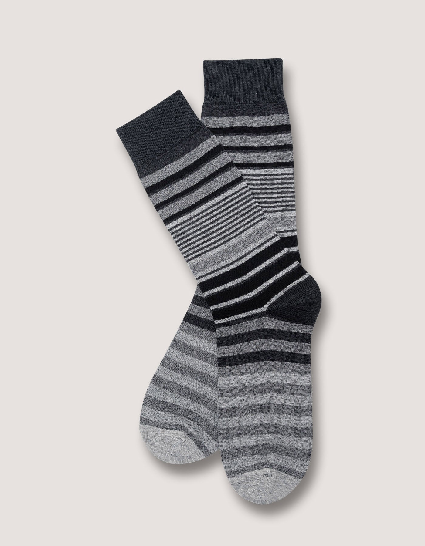 Grey and Black Multi Stripe Socks