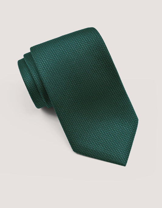 Forest Green Textured Silk Tie