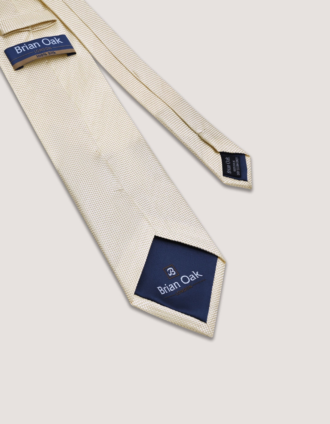 Self Printed Cream Silk Tie