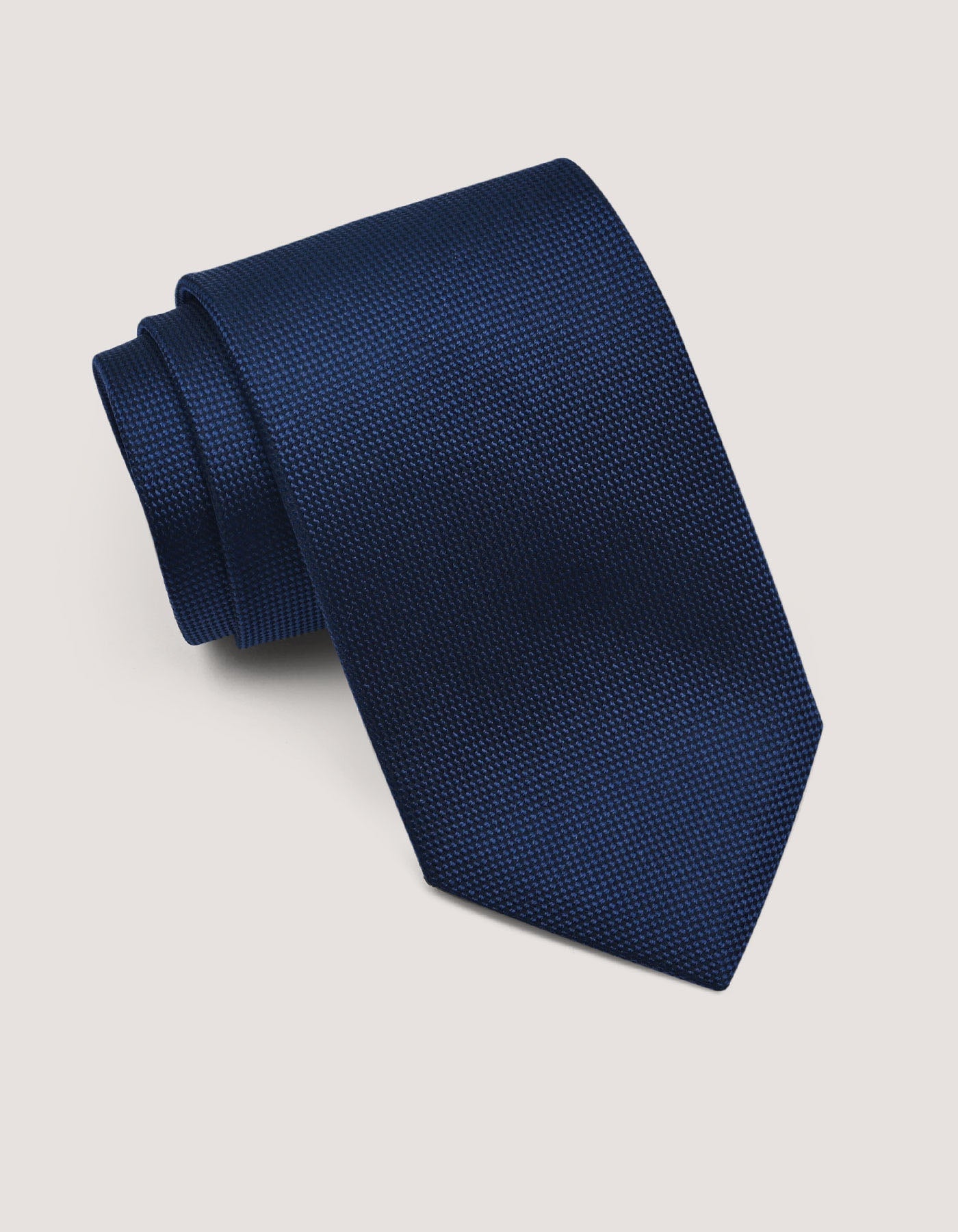 Navy Self Printed Silk Tie