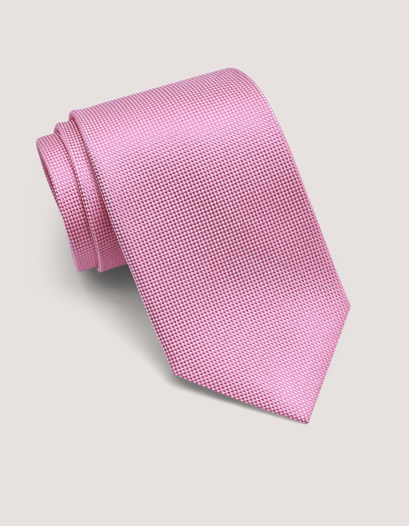 Pink Self Pattern Silk Tie