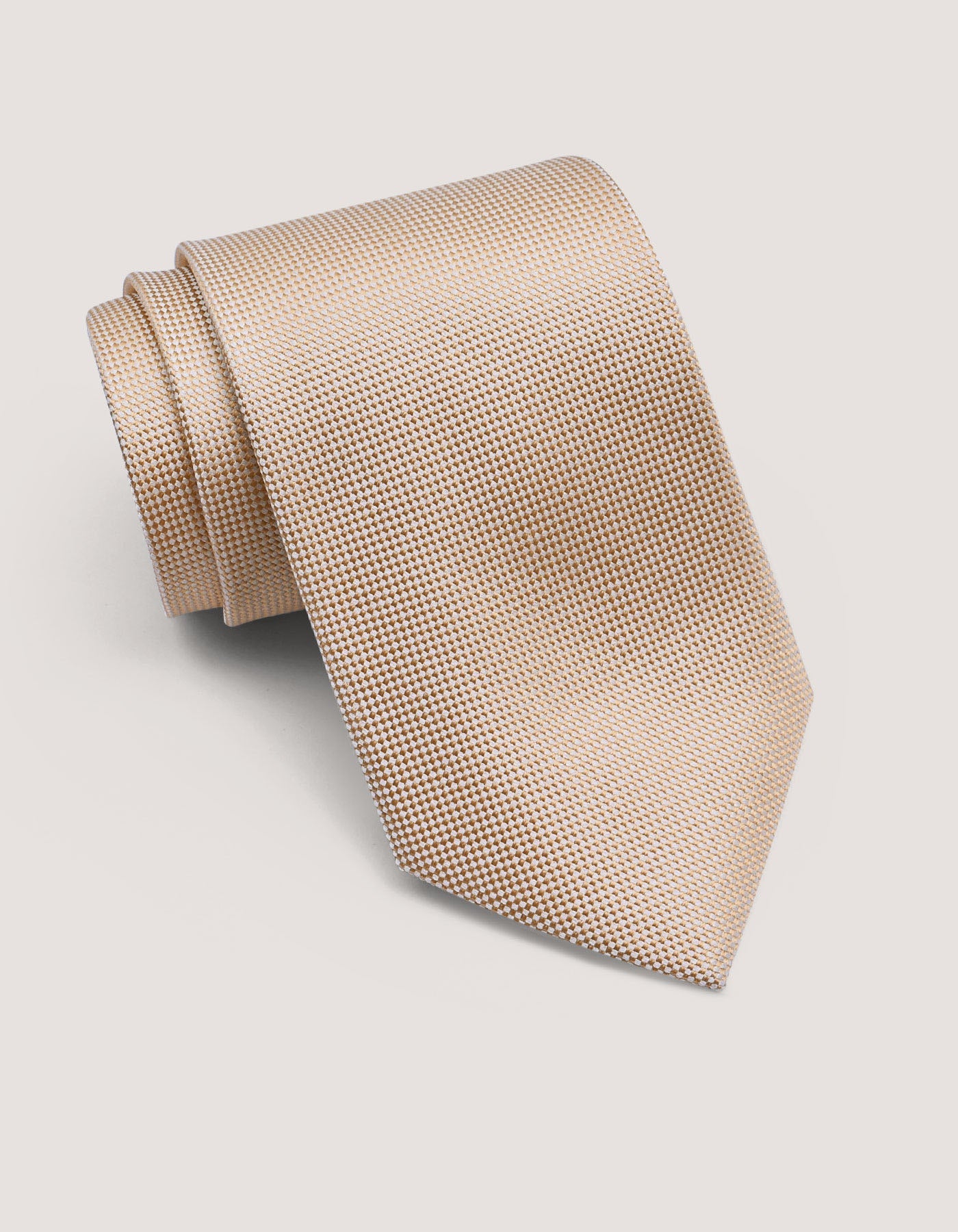 Peach Self Printed Silk Tie