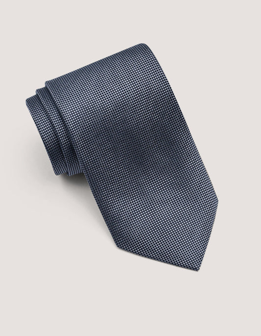 Grey Self Printed Silk Tie