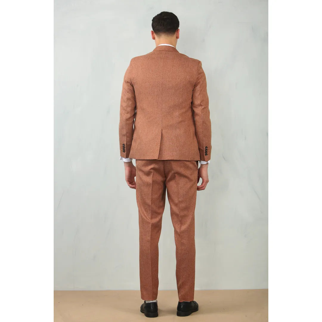 IM200 - Men's Camel Tailored Fit Wedding 3 Piece Suit