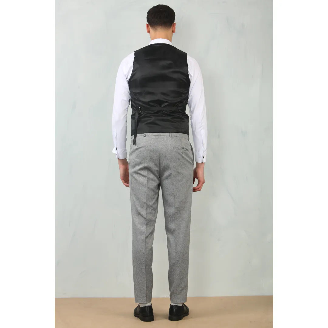 IM200 - Men's Grey Tailored Fit Wedding 3 Piece Suit