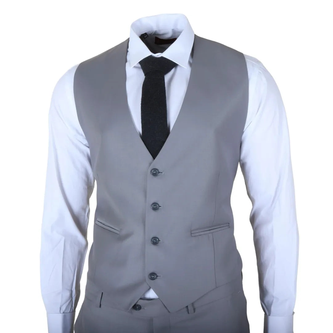 IM30 - Men's Grey 3 Piece Stitch Lapel Formal Suit