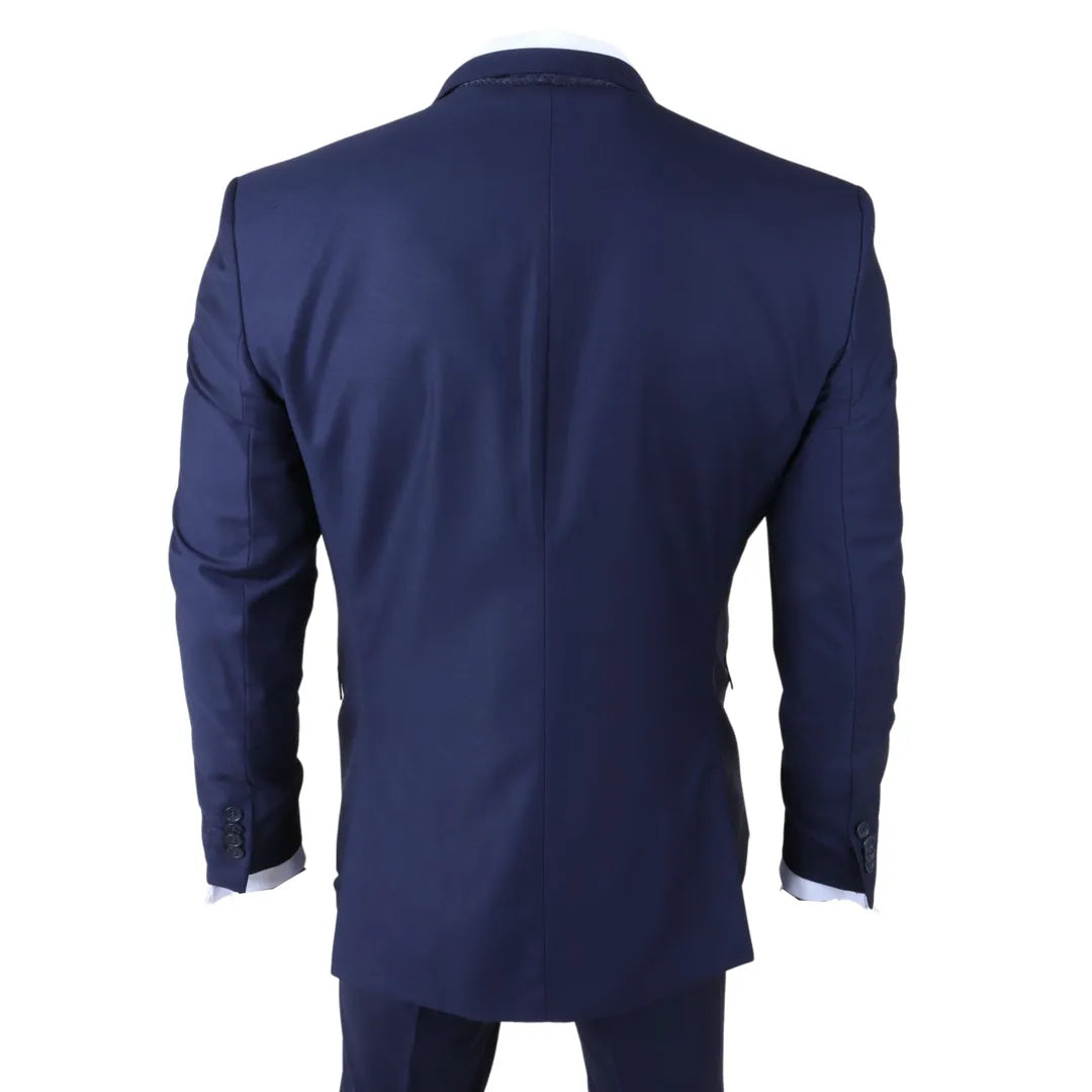 IM30 - Men's Navy 3 Piece Stitch Lapel Formal Suit