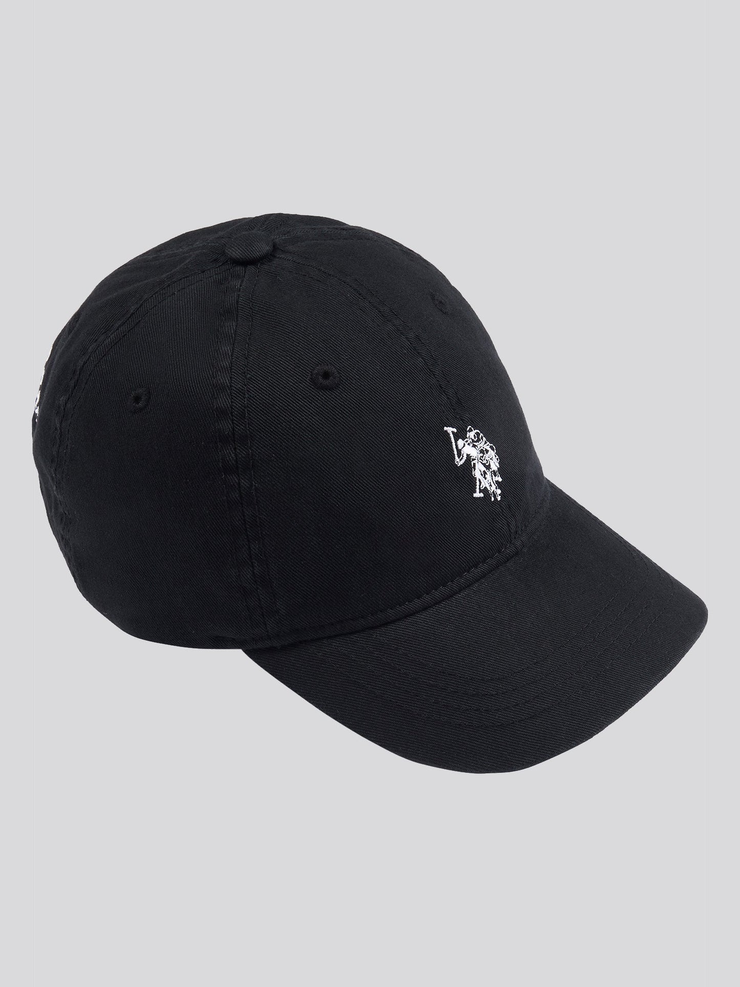Boys Washed Canvas Cap in Black Bright White DHM