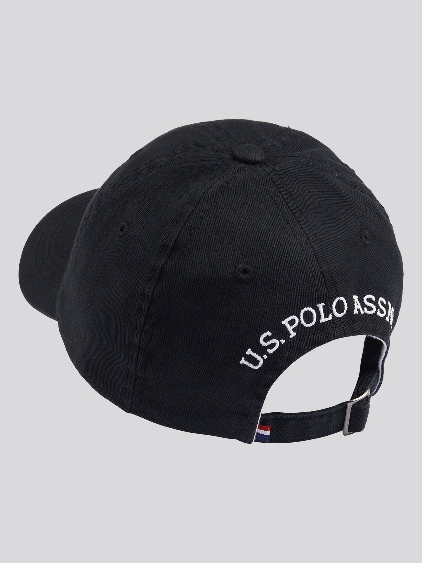 Boys Washed Canvas Cap in Black Bright White DHM