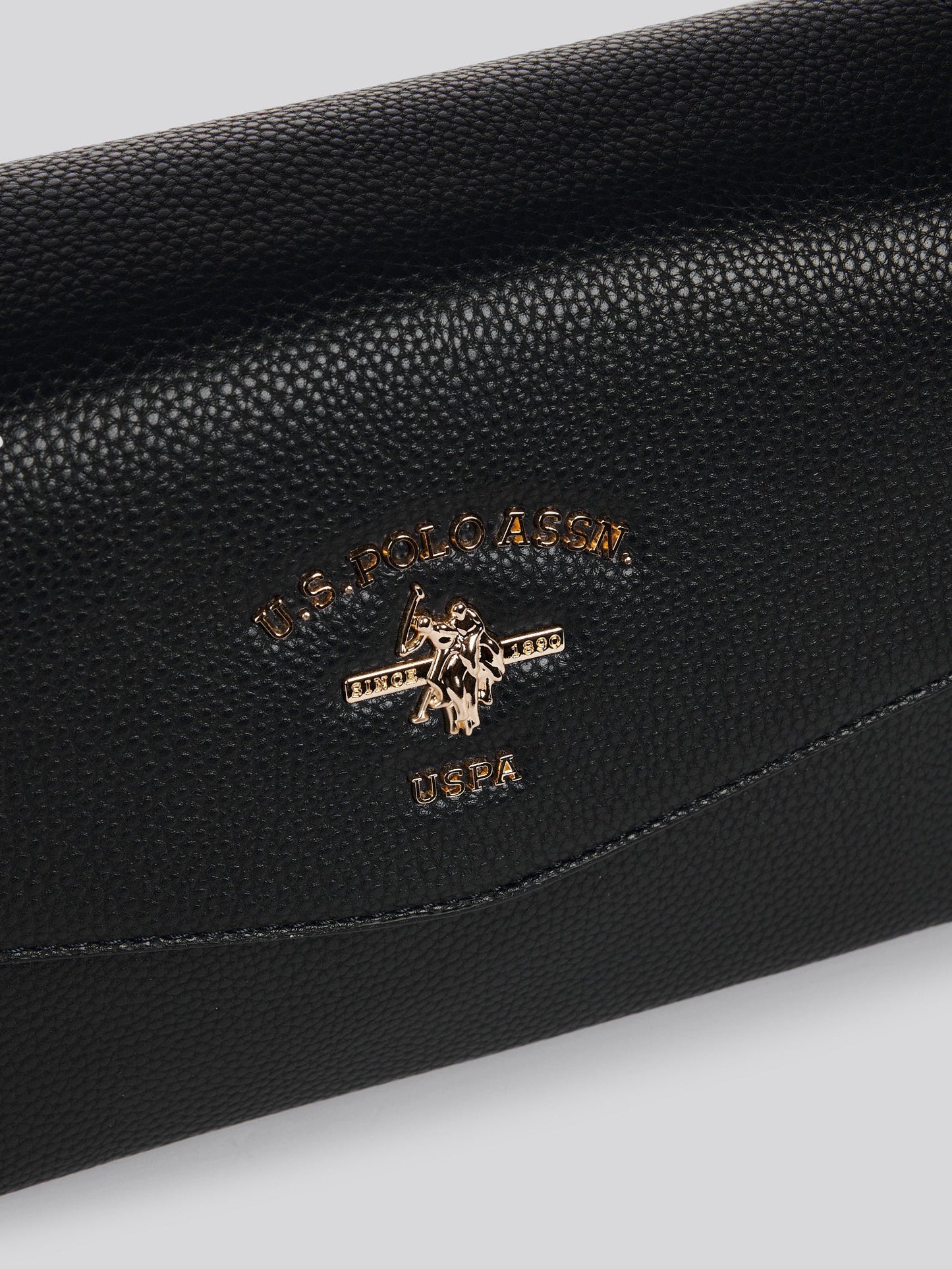 U.S. Polo Assn. Womens Stanford Flap Crossbody Bag in Black