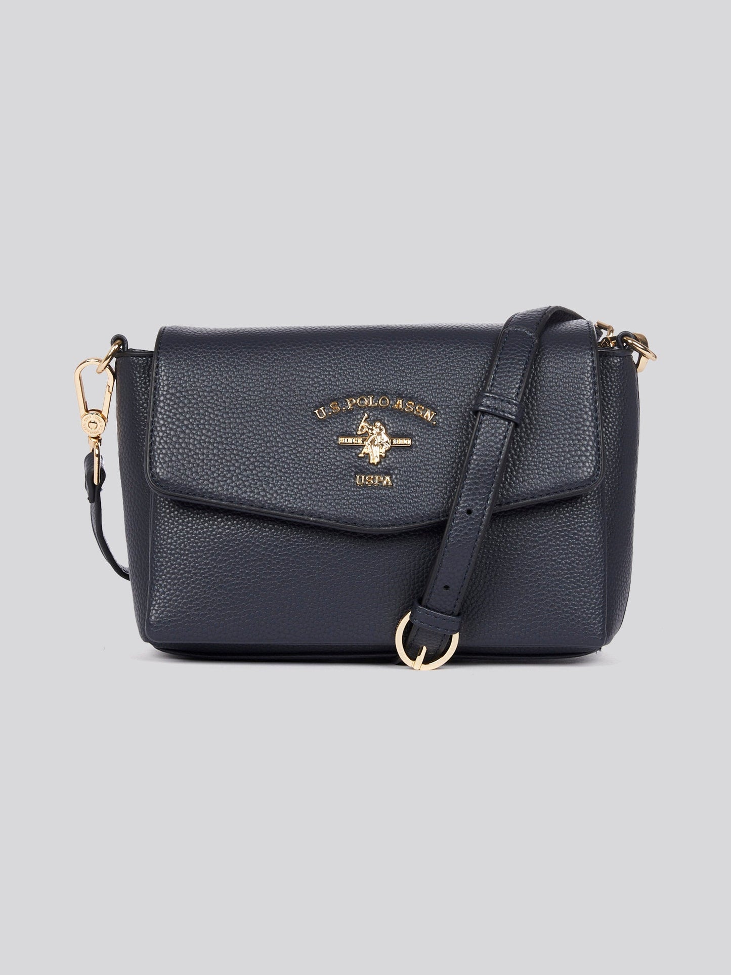 U.S. Polo Assn. Womens Stanford Flap Crossbody Bag in Navy