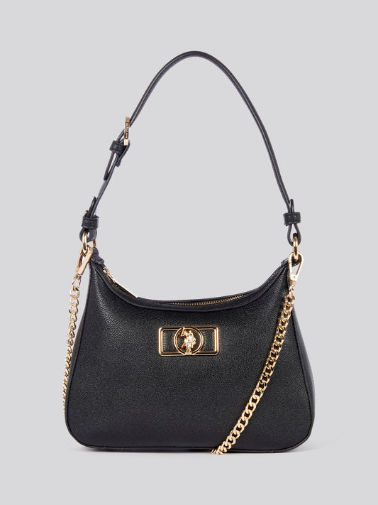 U.S. Polo Assn. Womens Jones Chic Hobo Bag in Black