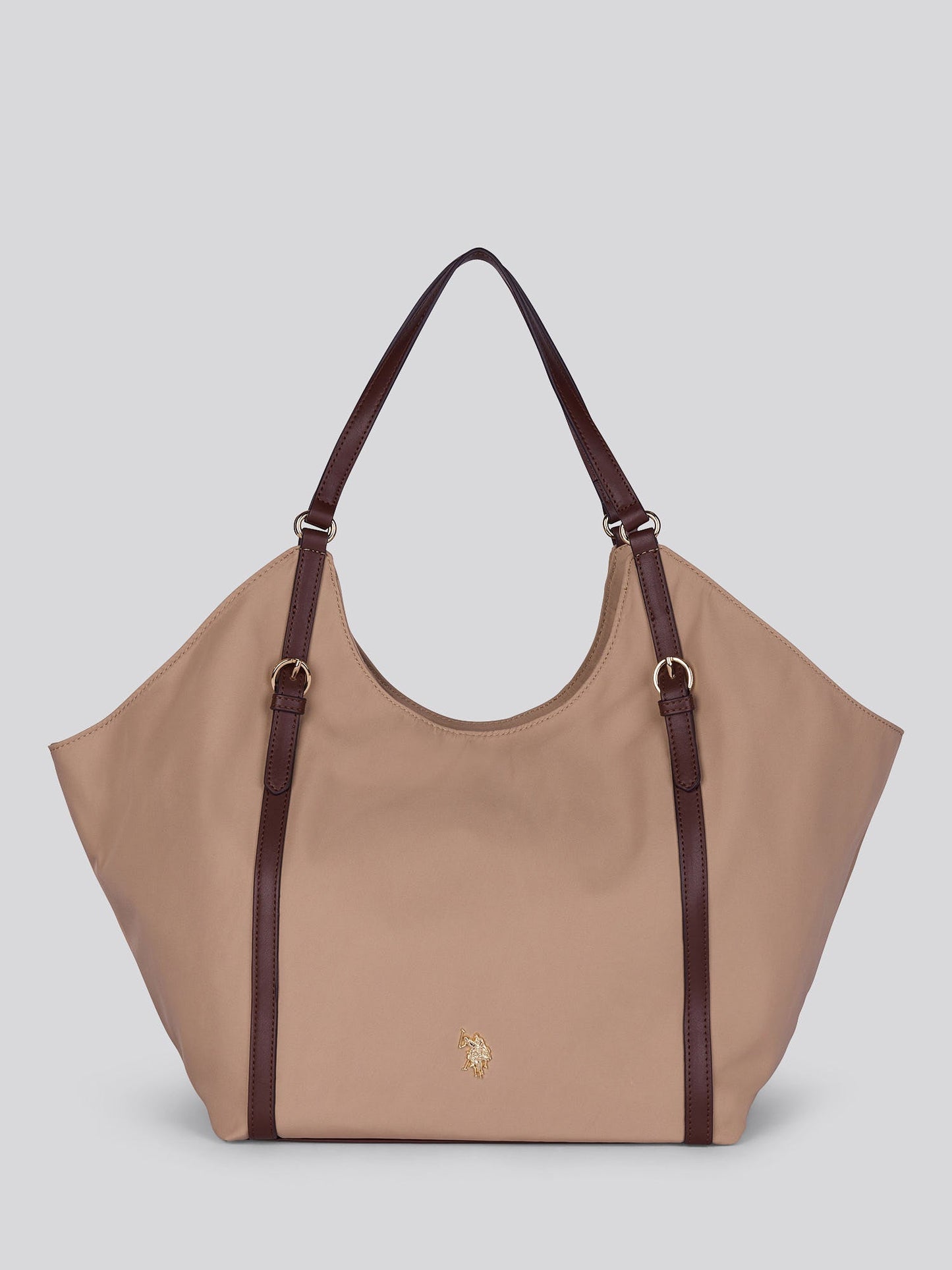 U.S. Polo Assn. Womens Houston Large Double Handle Bag Warm Taupe