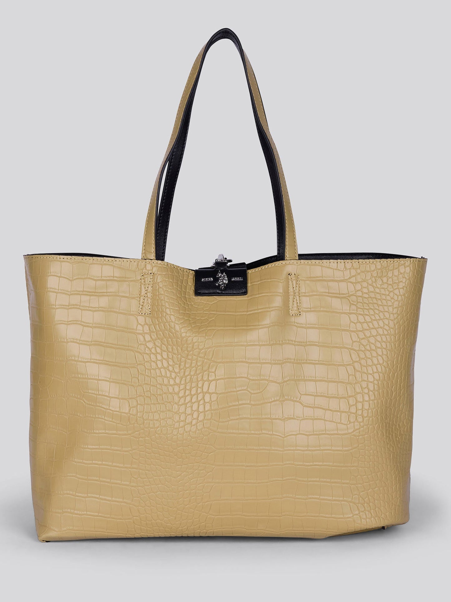 U.S. Polo Assn. Womens Axtell Reversible Shopping Bag Black