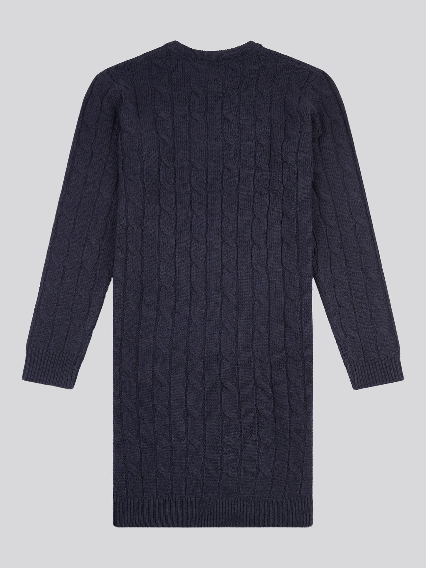 Womens Cable Knit Dress in Navy Iris