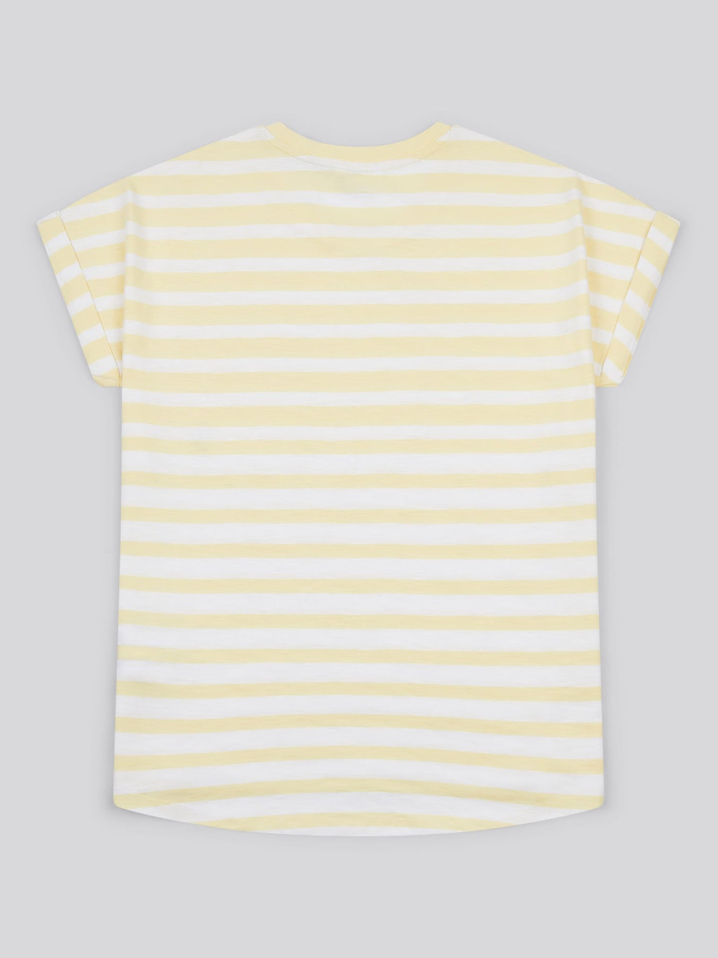 Womens Stripe Slub  T-Shirt in Pastel Yellow