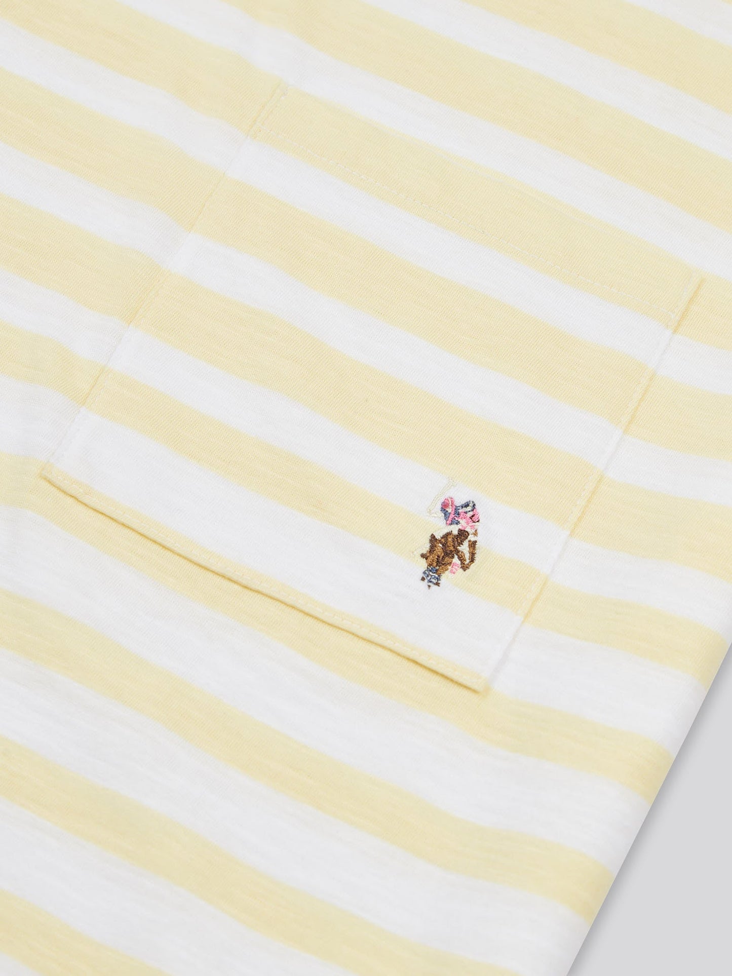Womens Stripe Slub  T-Shirt in Pastel Yellow