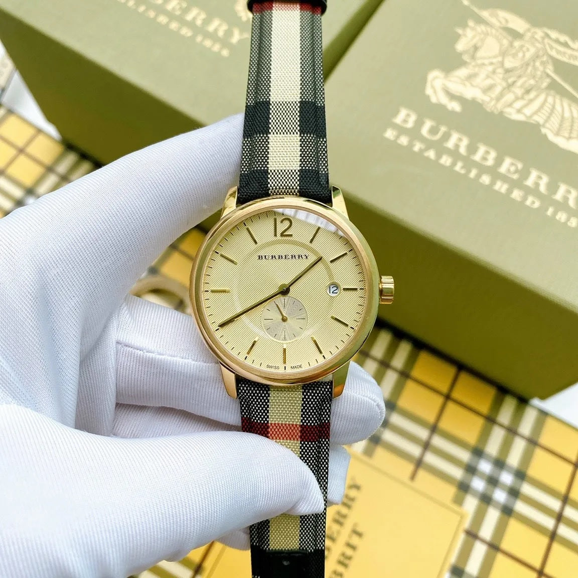 Burberry BU10001 The City Men's Gold & House Check Watch