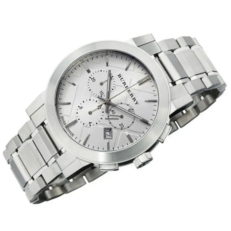 Burberry BU9750 The City Unisex Silver Chronograph Watch
