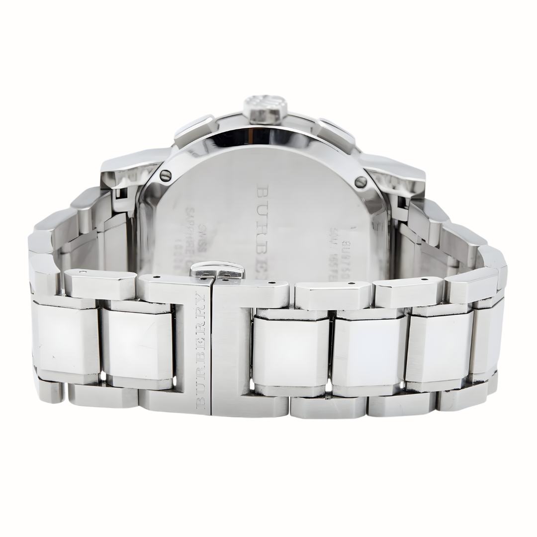 Burberry BU9750 The City Unisex Silver Chronograph Watch