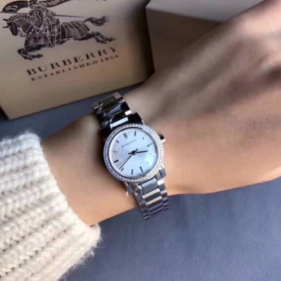 Burberry BU9220 The City Women's 26mm Silver & Diamond Watch