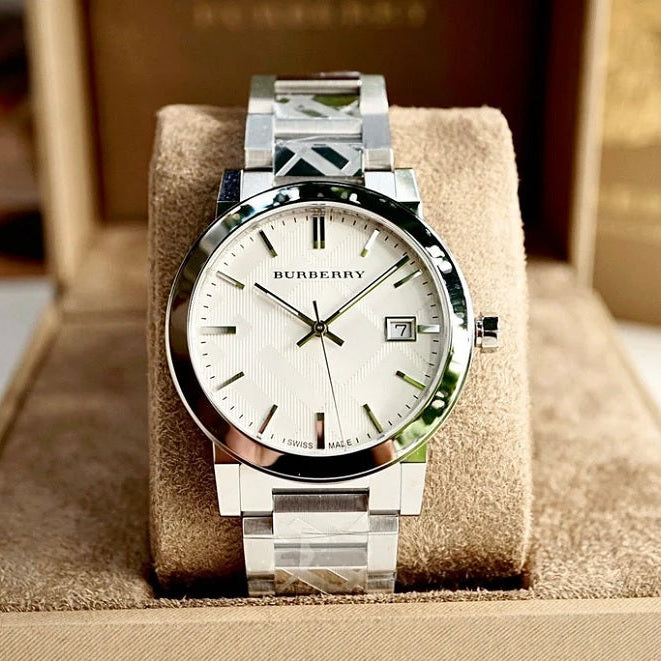 Burberry BU9037 The City Unisex Silver & Rose Gold Watch
