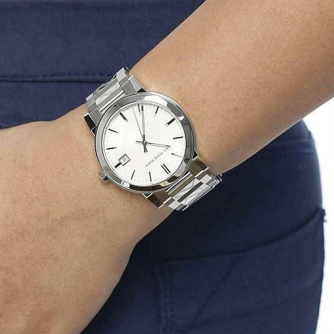 Burberry BU9037 The City Unisex Silver & Rose Gold Watch