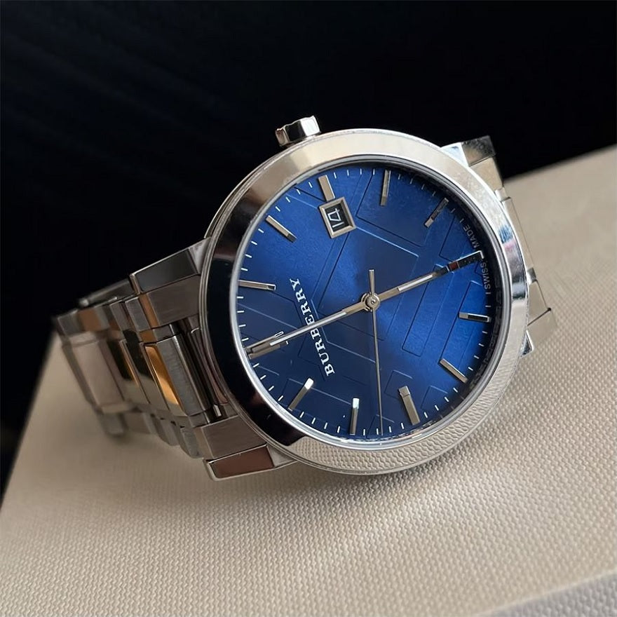 Burberry BU9031 The City Unisex Silver & Blue Watch