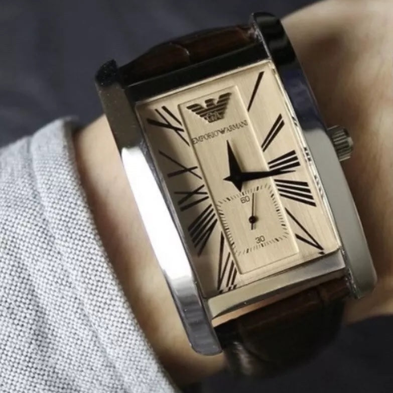 Emporio Armani AR0154 Classic Men's Rectangular Beige Watch