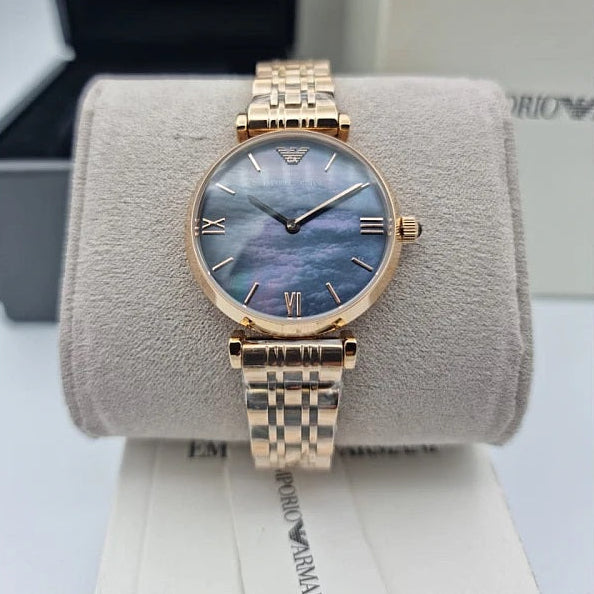 Emporio Armani AR11145 Gianni T-Bar Women's Rose Gold Watch