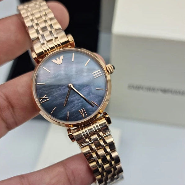Emporio Armani AR11145 Gianni T-Bar Women's Rose Gold Watch