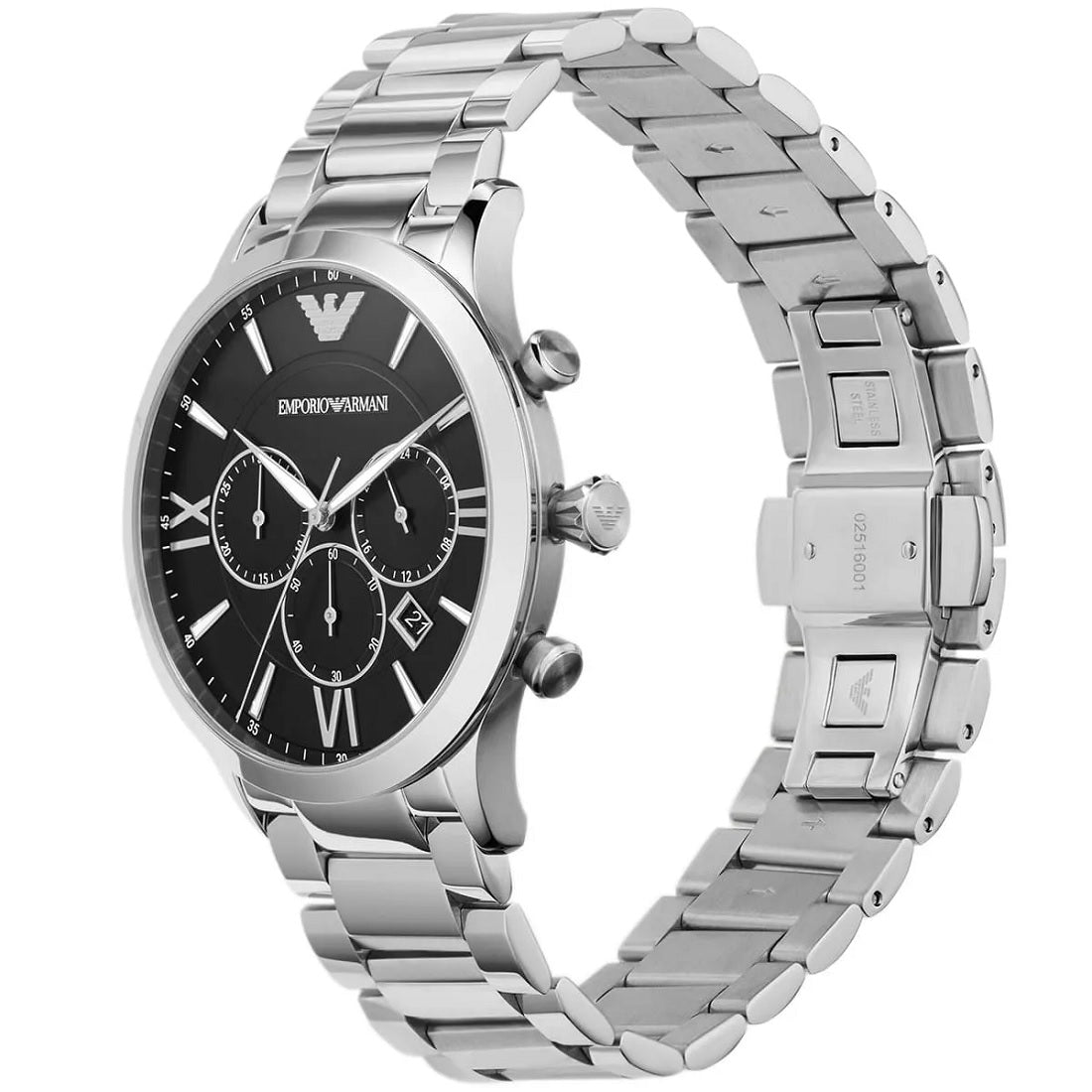 Emporio Armani AR11208 Giovanni Men's Silver & Black Watch