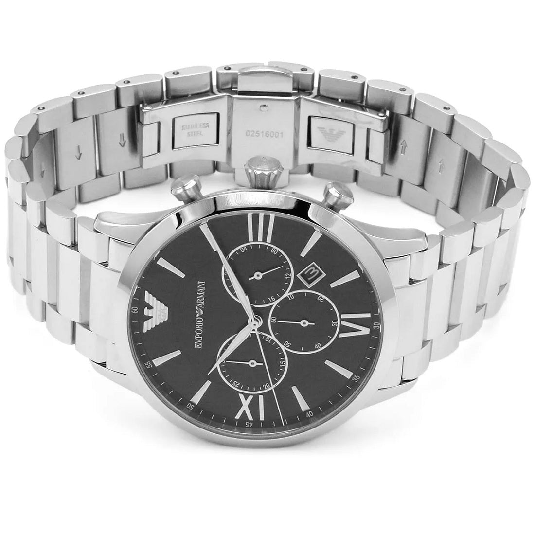 Emporio Armani AR11208 Giovanni Men's Silver & Black Watch