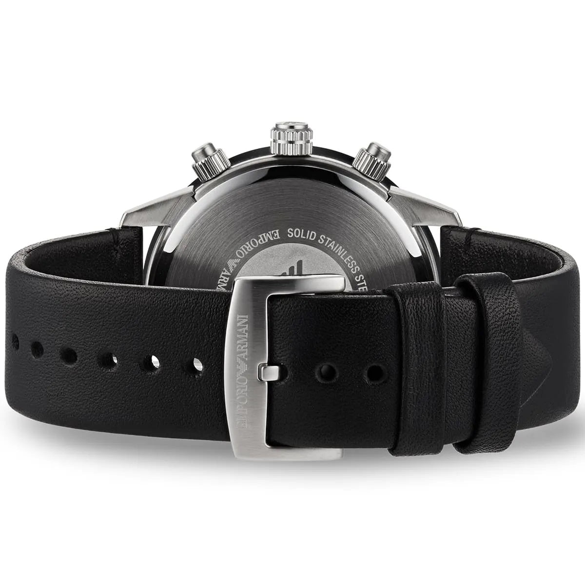 Emporio Armani AR11243 Mario Men's Silver & Black Watch