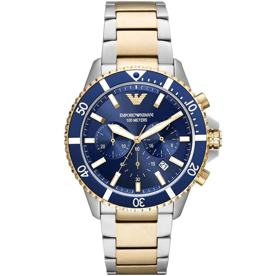 Emporio Armani AR11362 Men's Diver Two-Tone Gold Watch