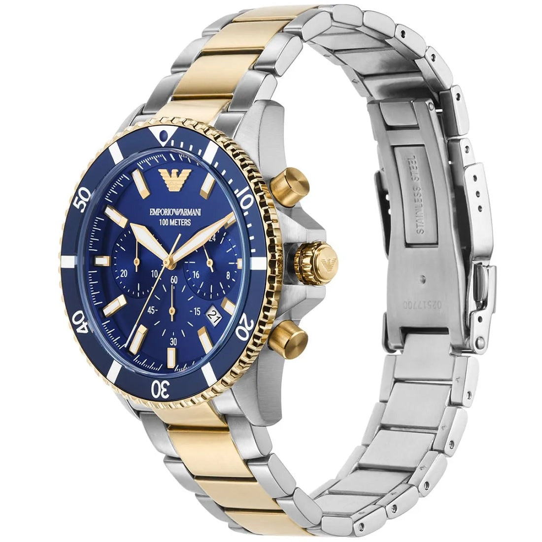 Emporio Armani AR11362 Men's Diver Two-Tone Gold Watch
