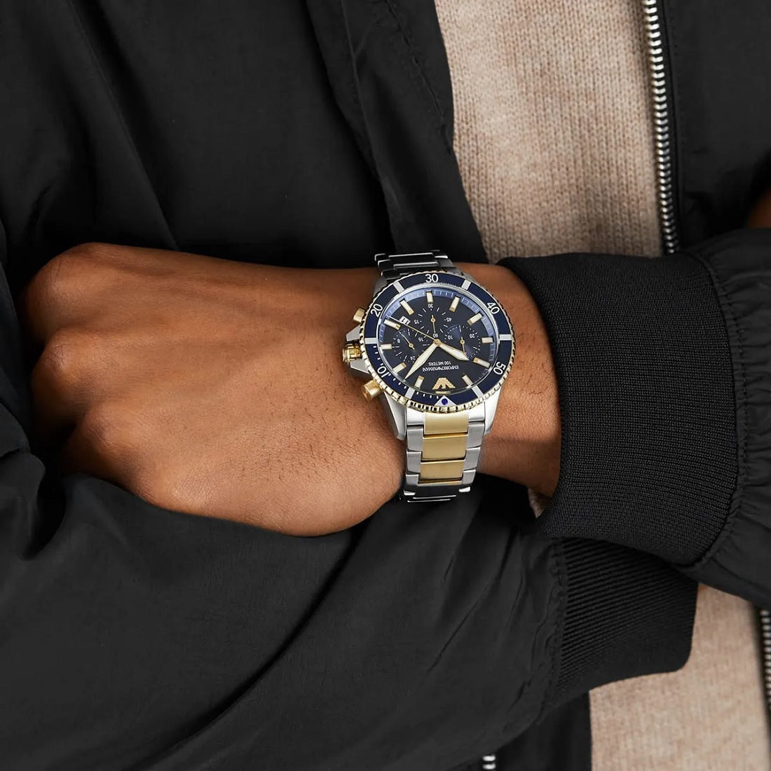 Emporio Armani AR11362 Men's Diver Two-Tone Gold Watch