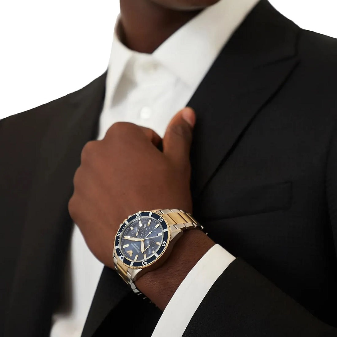 Emporio Armani AR11362 Men's Diver Two-Tone Gold Watch