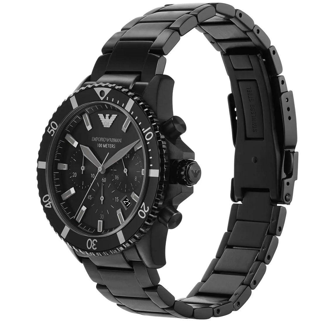 Emporio Armani AR11363 Men's Diver Style All Black Watch